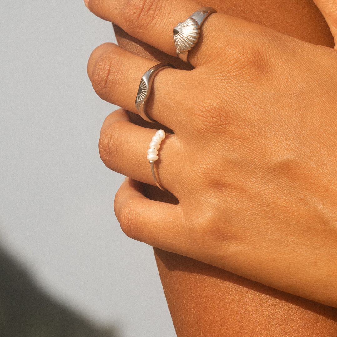 Δαχτυλίδι Mini Pearls — Επιχρυσωμένο 18k
