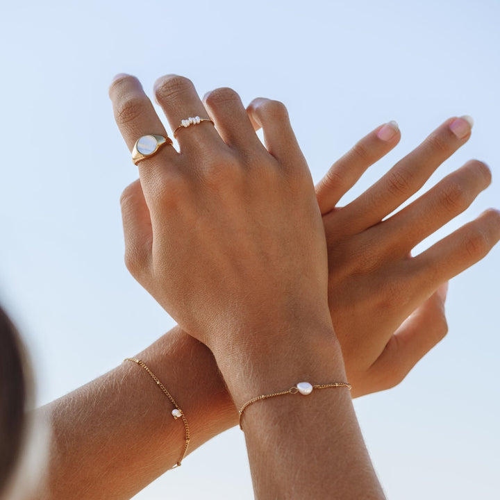 Δαχτυλίδι Mini Pearls — Επιχρυσωμένο 18k