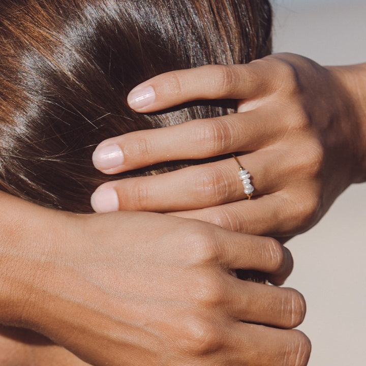 Δαχτυλίδι Mini Pearls — Επιχρυσωμένο 18k