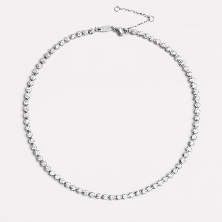Τσόκερ Tennis με Ζιρκόν — Αδιάβροχο Ατσάλι