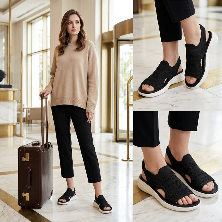 Zina | Sandalias con plataforma, de punto transpirable para mujer
