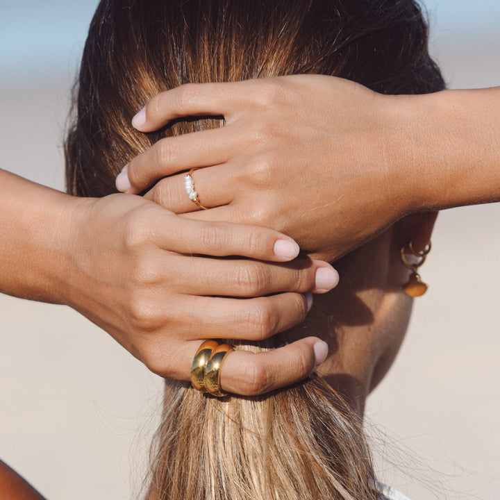 Δαχτυλίδι Mini Pearls — Επιχρυσωμένο 18k